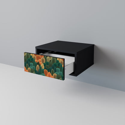 AUTUMN KALEIDOSCOPE Nightstand in Black Finish