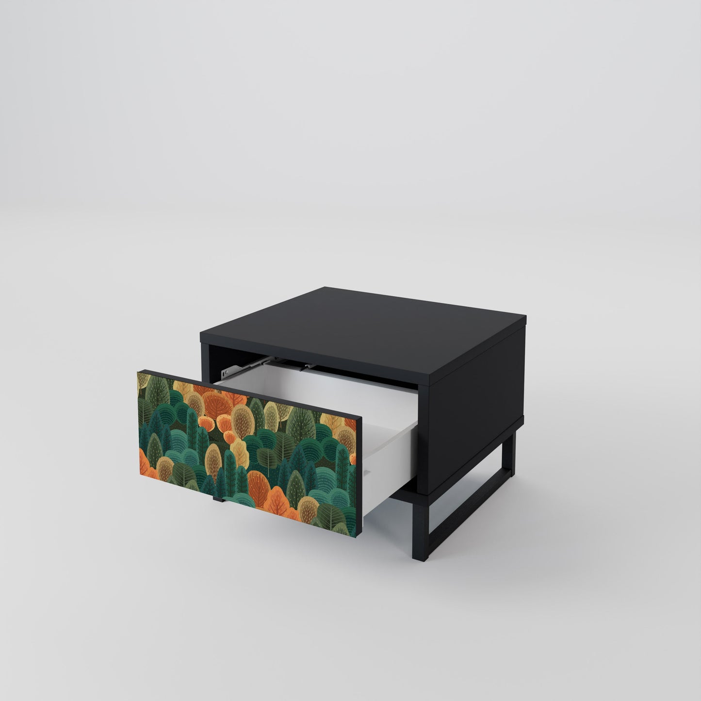 AUTUMN KALEIDOSCOPE Nightstand in Black Finish
