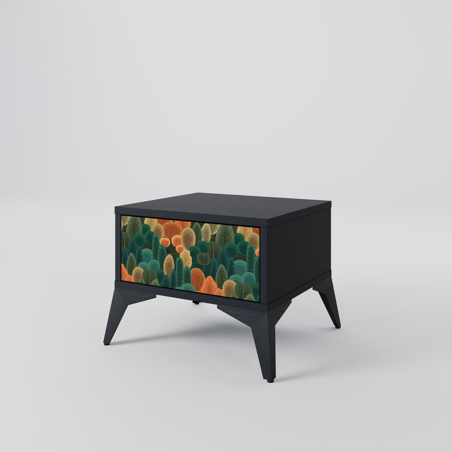 AUTUMN KALEIDOSCOPE Nightstand in Black Finish
