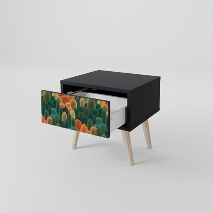 AUTUMN KALEIDOSCOPE Nightstand in Black Finish
