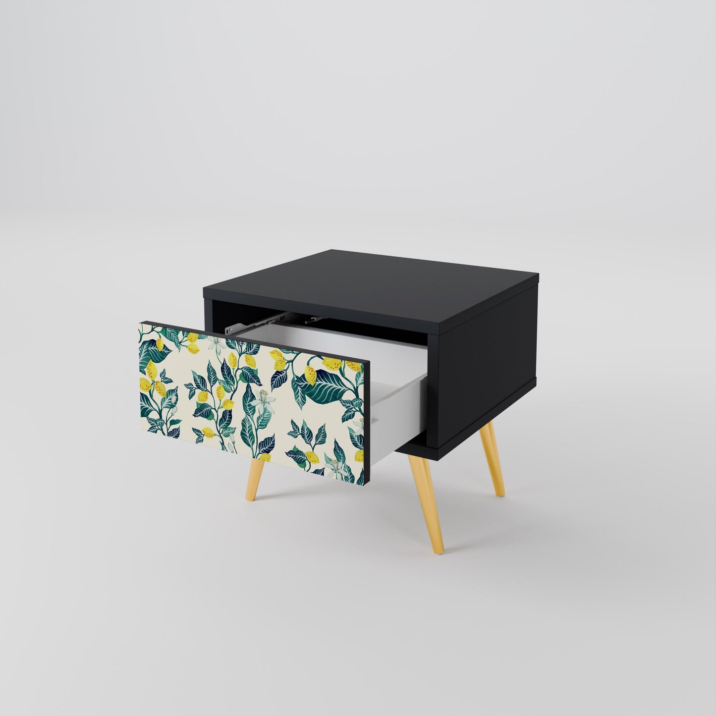 LEMON TREE Nightstand in Black Finish