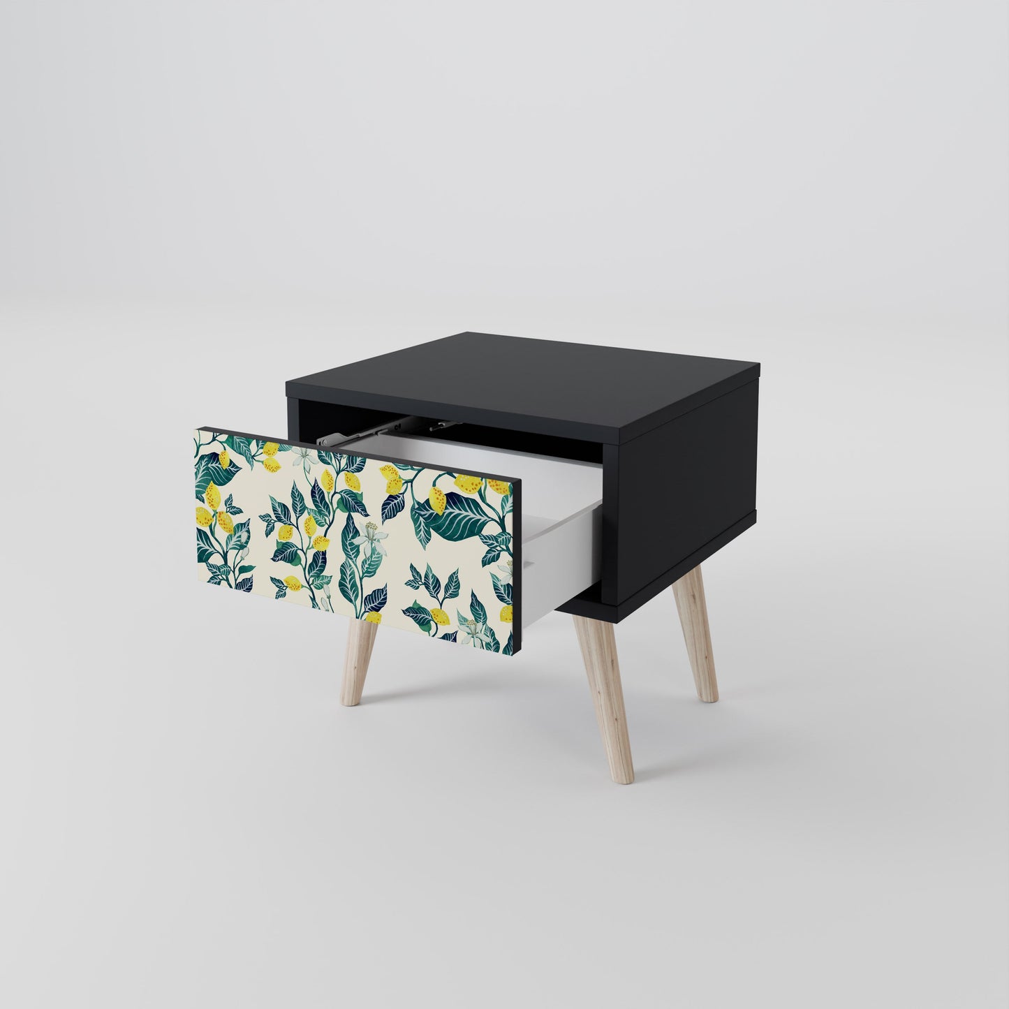 LEMON TREE Nightstand in Black Finish