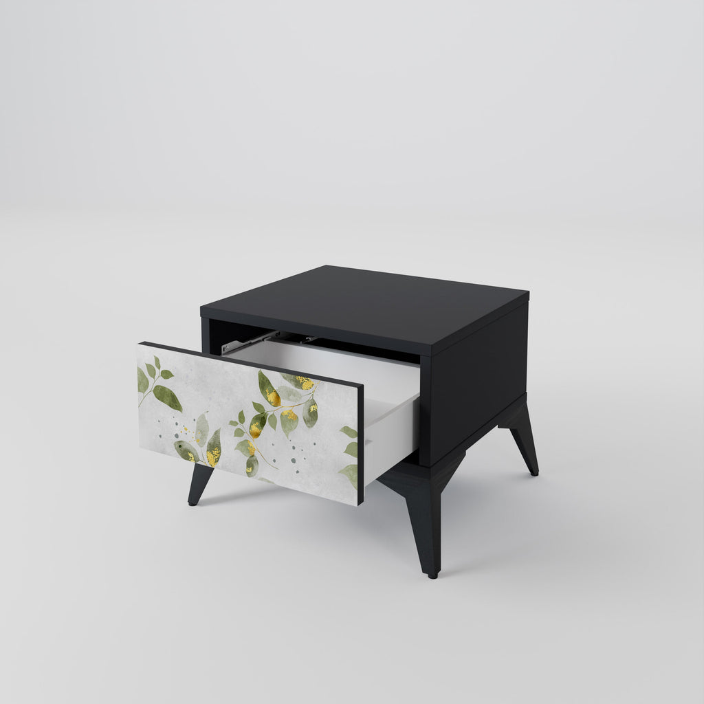 ELEGANT BOTANICS nattduksbord i svart finish
