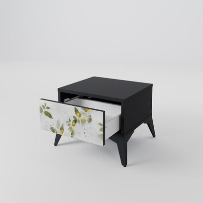 ELEGANT BOTANICS nattduksbord i svart finish
