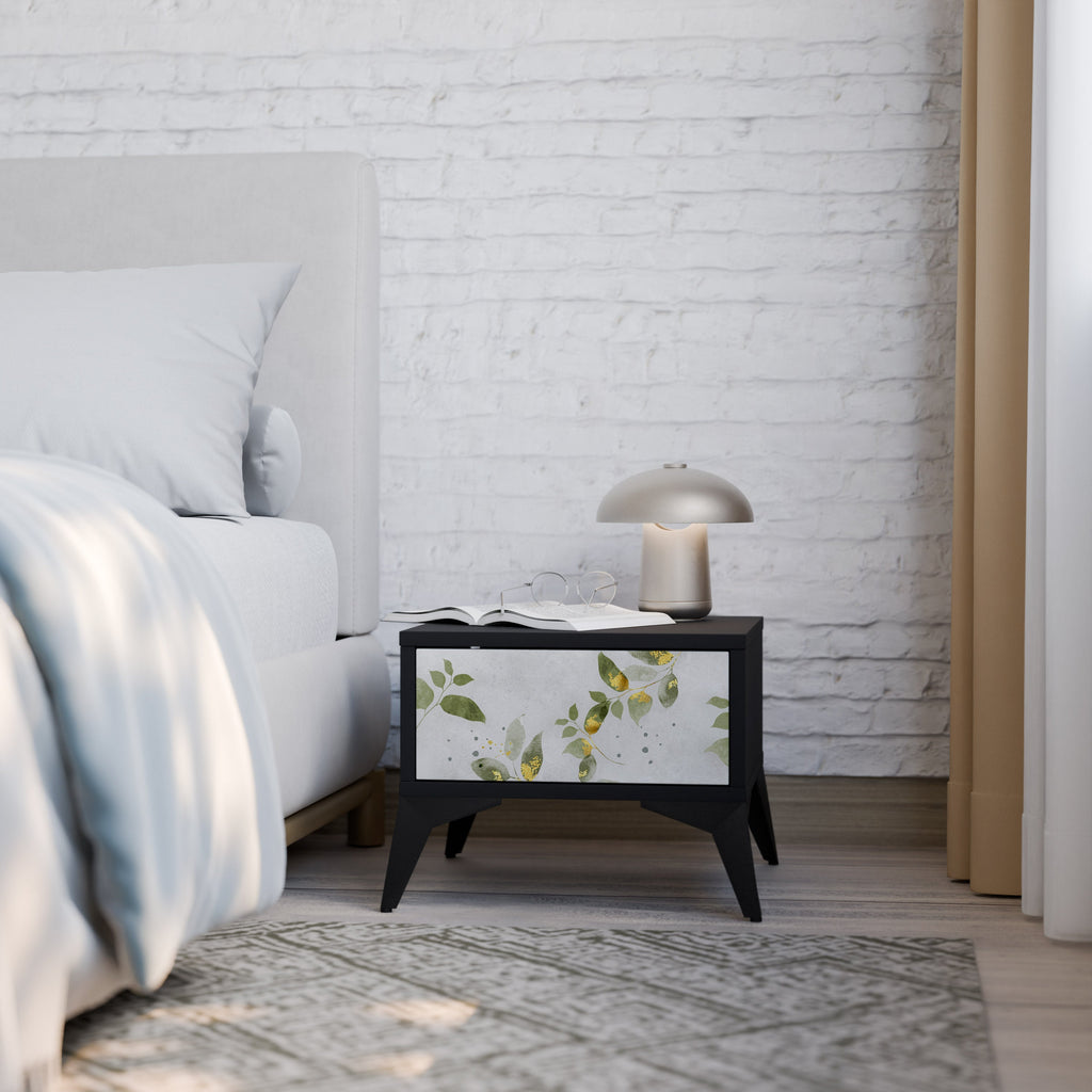 ELEGANT BOTANICS nattduksbord i svart finish
