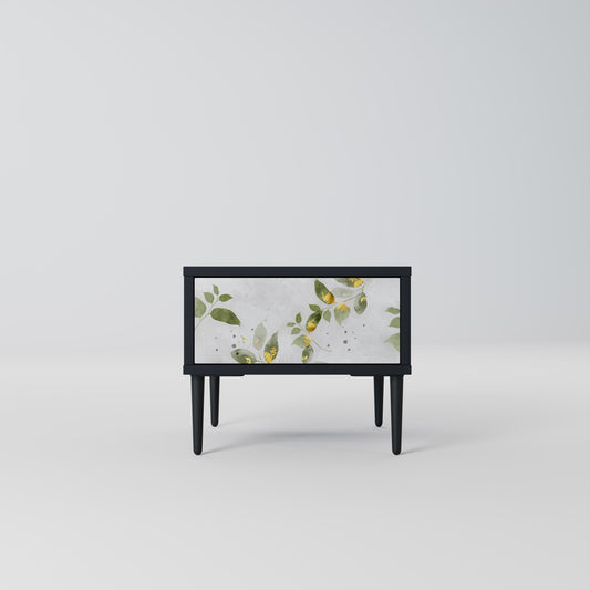 ELEGANT BOTANICS Nightstand in Black Finish