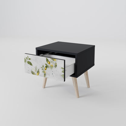 ELEGANT BOTANICS nattduksbord i svart finish
