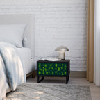 ÖKENGRÖNT nattduksbord i svart finish