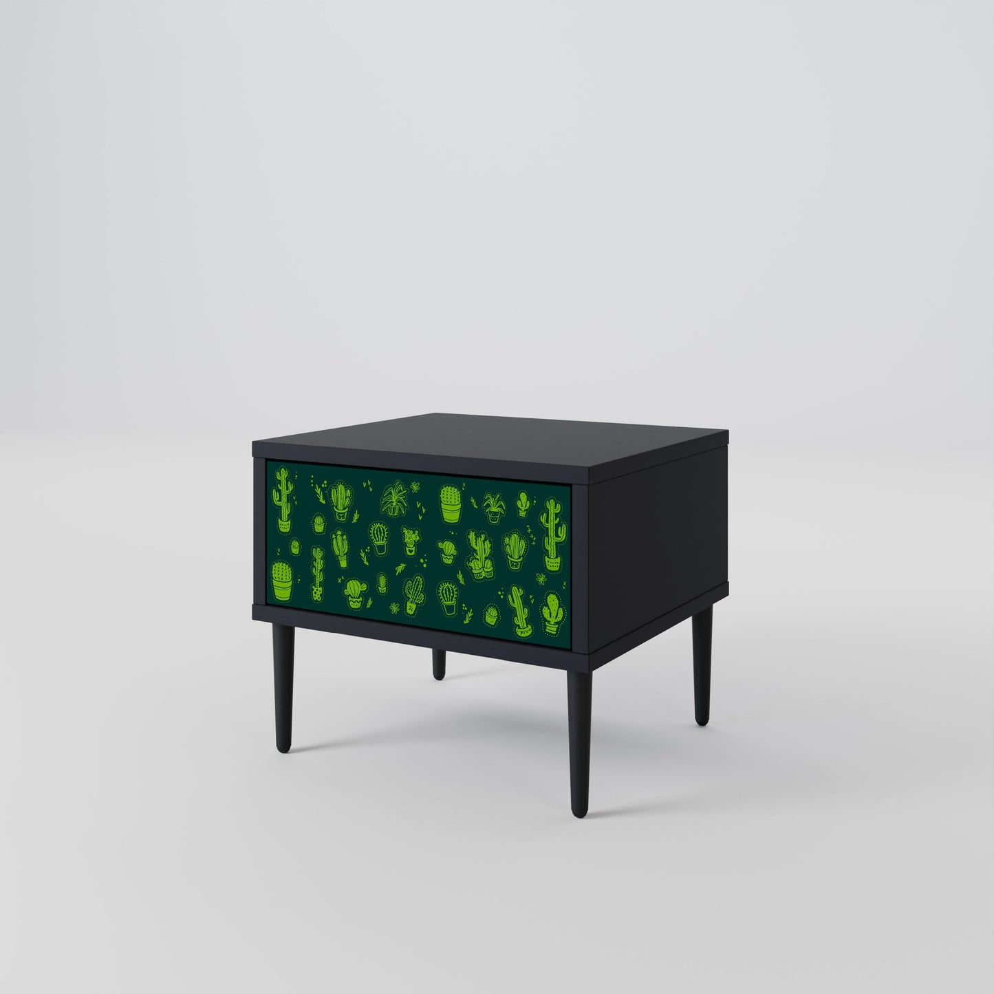 DESERT GREEN Nightstand in Black Finish
