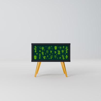 DESERT GREEN Nightstand in Black Finish