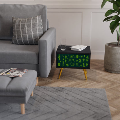 DESERT GREEN Nightstand in Black Finish