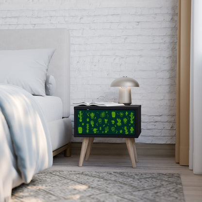 DESERT GREEN Nightstand in Black Finish