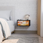 Nattduksbord TRACES OF AUTUMN i svart finish