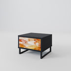 Nattduksbord TRACES OF AUTUMN i svart finish