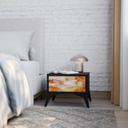 Nattduksbord TRACES OF AUTUMN i svart finish