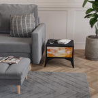 Nattduksbord TRACES OF AUTUMN i svart finish