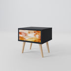 Nattduksbord TRACES OF AUTUMN i svart finish