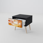 Nattduksbord TRACES OF AUTUMN i svart finish