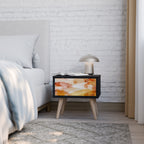 Nattduksbord TRACES OF AUTUMN i svart finish