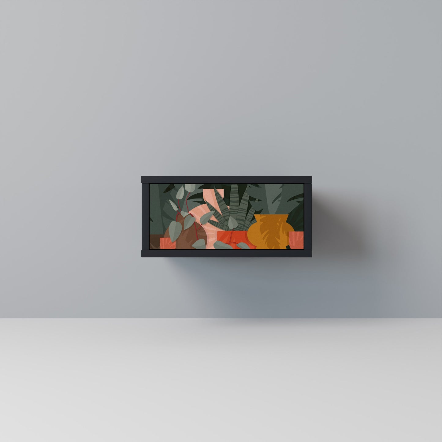 TROPICAL COMPOSITION Nightstand in Black Finish