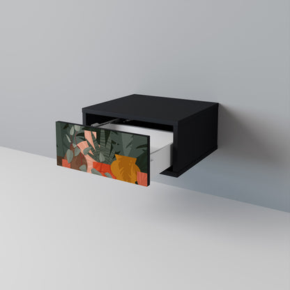 TROPICAL COMPOSITION Nightstand in Black Finish