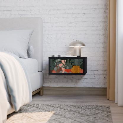 TROPICAL COMPOSITION Nightstand in Black Finish