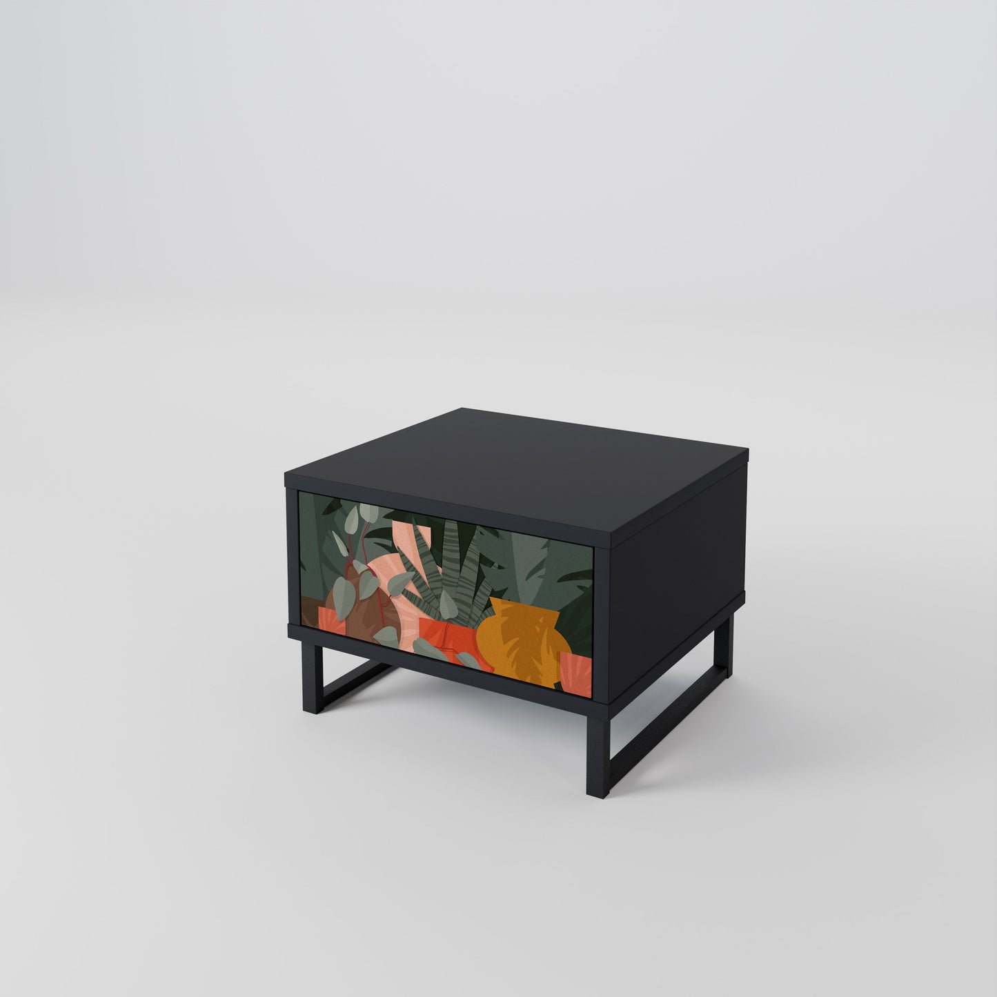TROPICAL COMPOSITION Nightstand in Black Finish