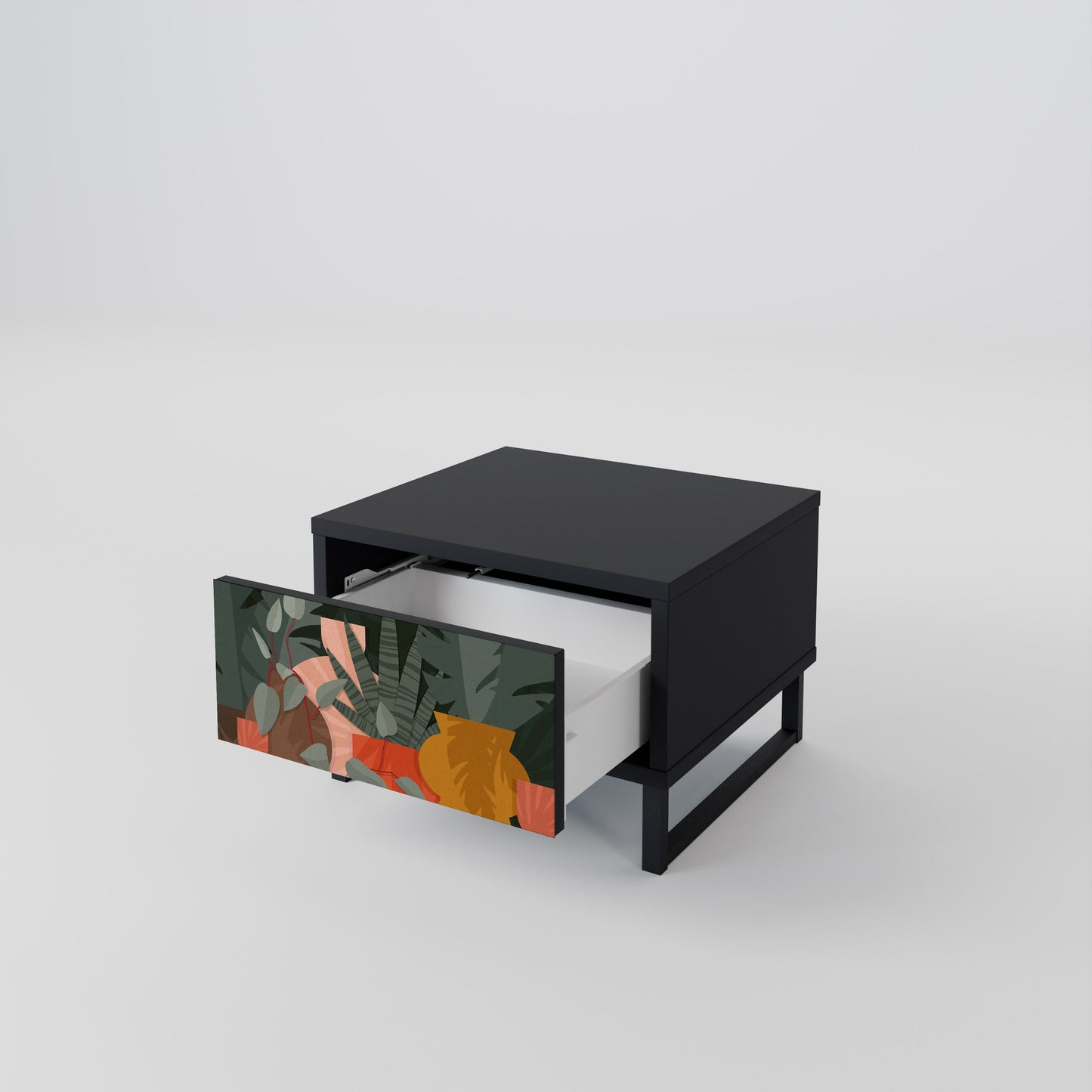 TROPICAL COMPOSITION Nightstand in Black Finish