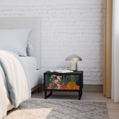 TROPICAL COMPOSITION Nightstand in Black Finish