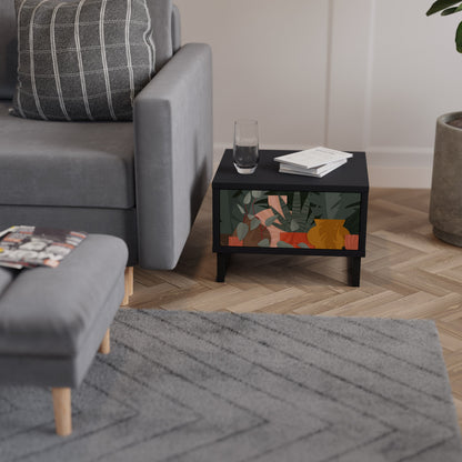 TROPICAL COMPOSITION Nightstand in Black Finish