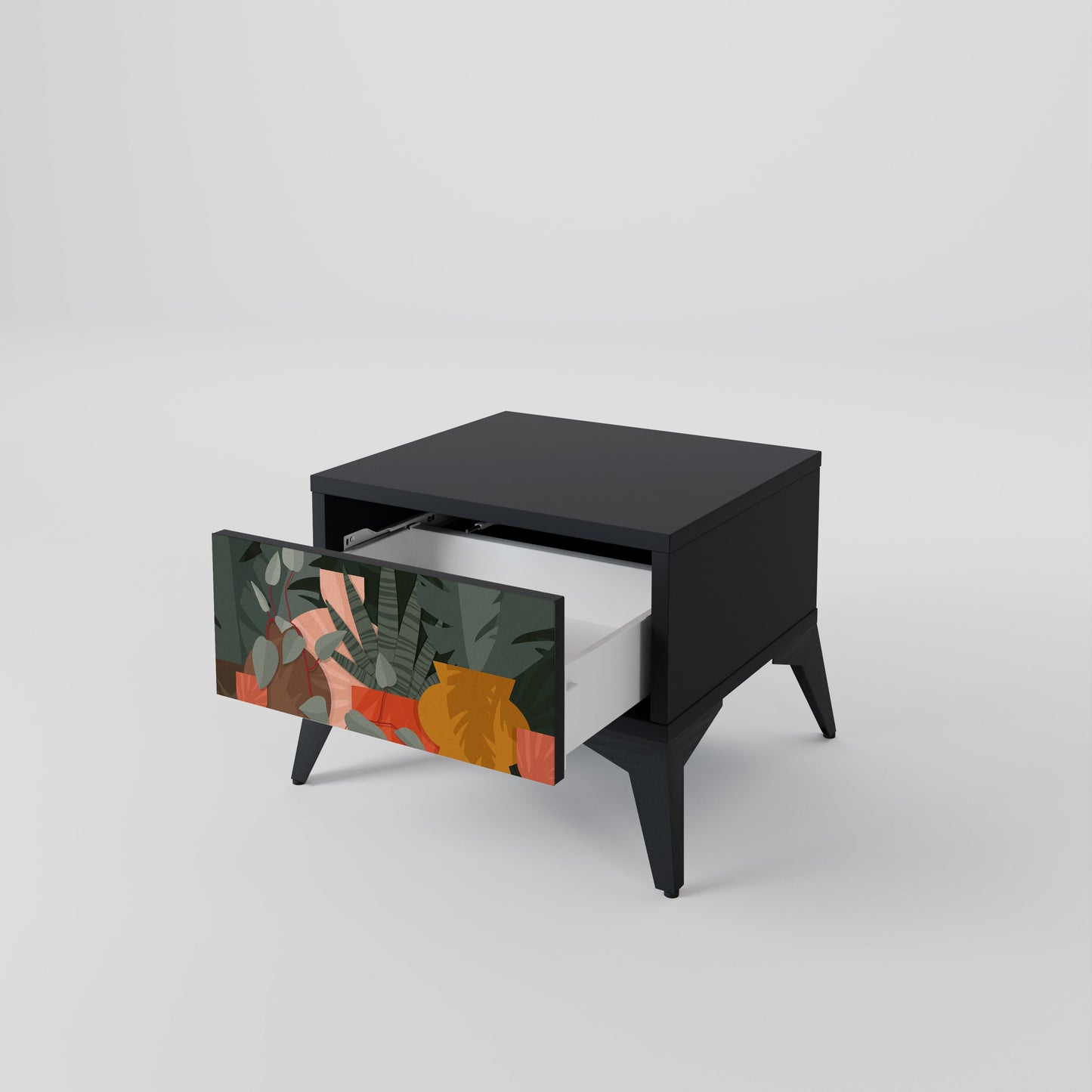 TROPICAL COMPOSITION Nightstand in Black Finish