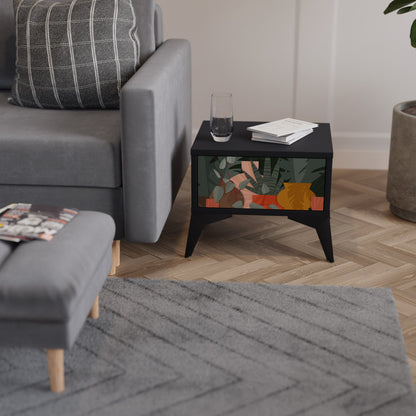 TROPICAL COMPOSITION Nightstand in Black Finish