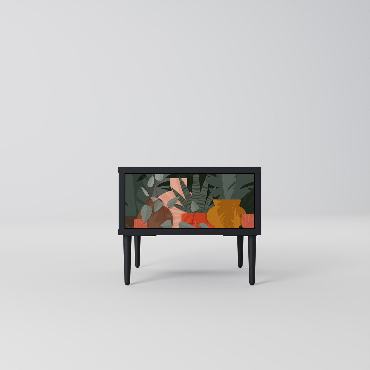 TROPICAL COMPOSITION Nightstand in Black Finish