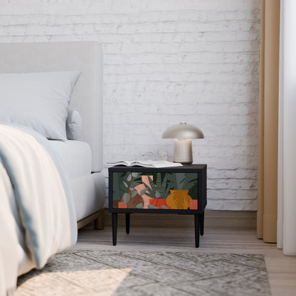 TROPICAL COMPOSITION Nightstand in Black Finish