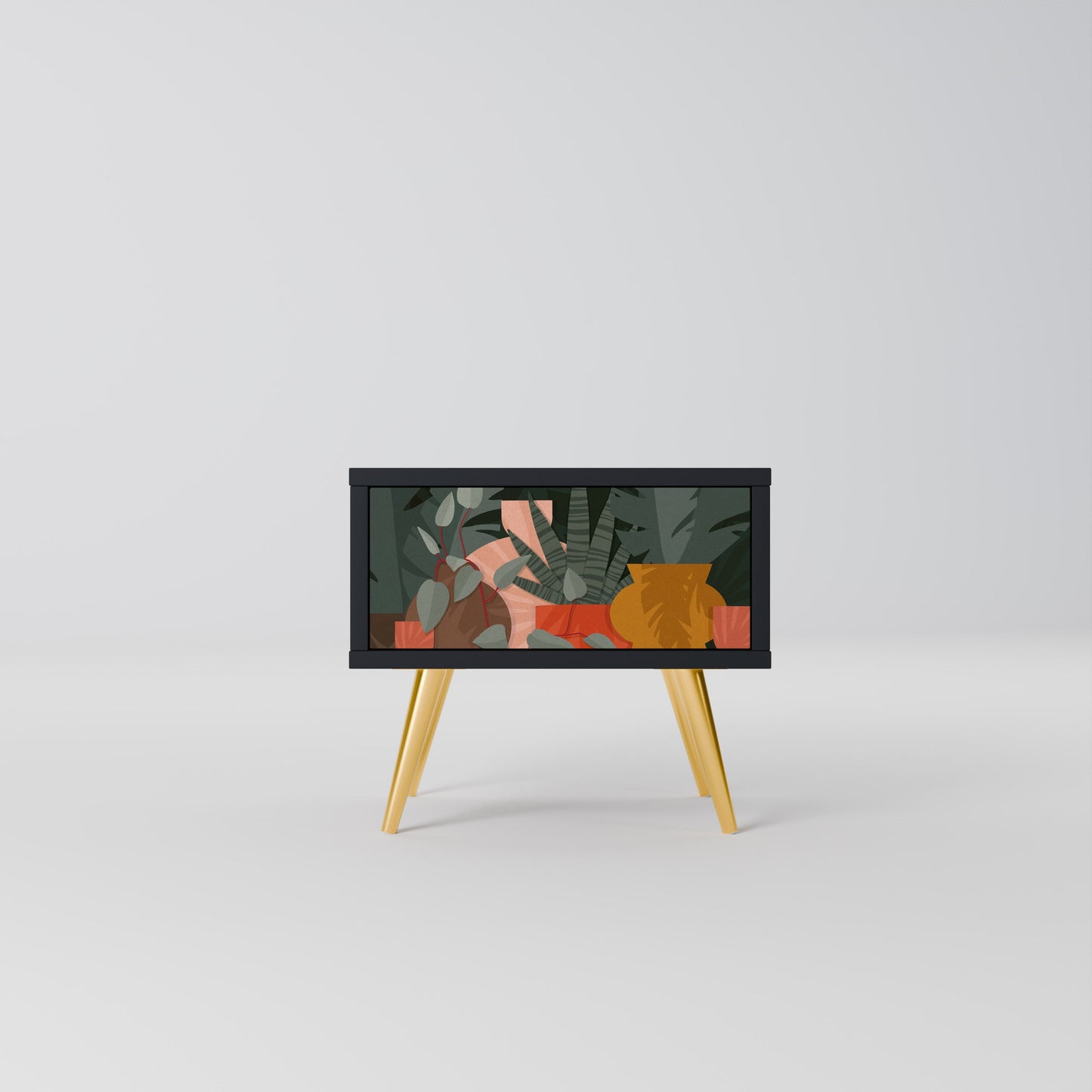 TROPICAL COMPOSITION Nightstand in Black Finish