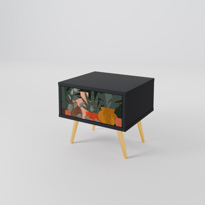 TROPICAL COMPOSITION Nightstand in Black Finish