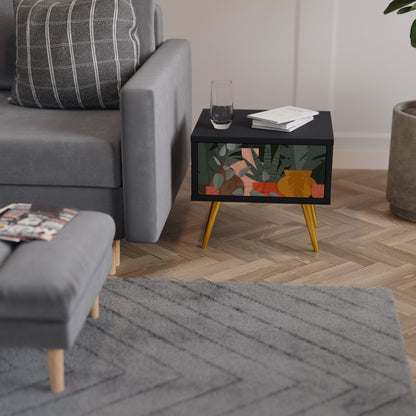 TROPICAL COMPOSITION Nightstand in Black Finish