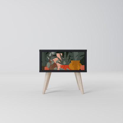 TROPICAL COMPOSITION Nightstand in Black Finish