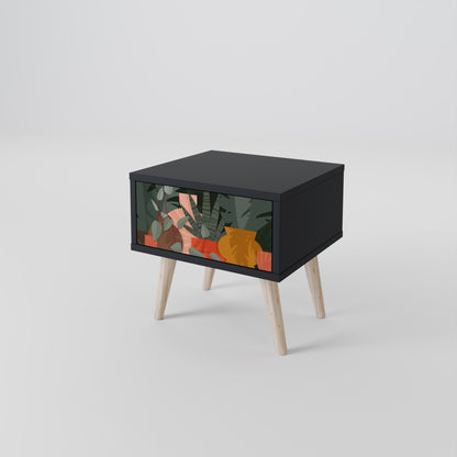 TROPICAL COMPOSITION Nightstand in Black Finish