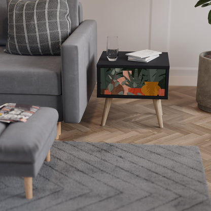 TROPICAL COMPOSITION Nightstand in Black Finish