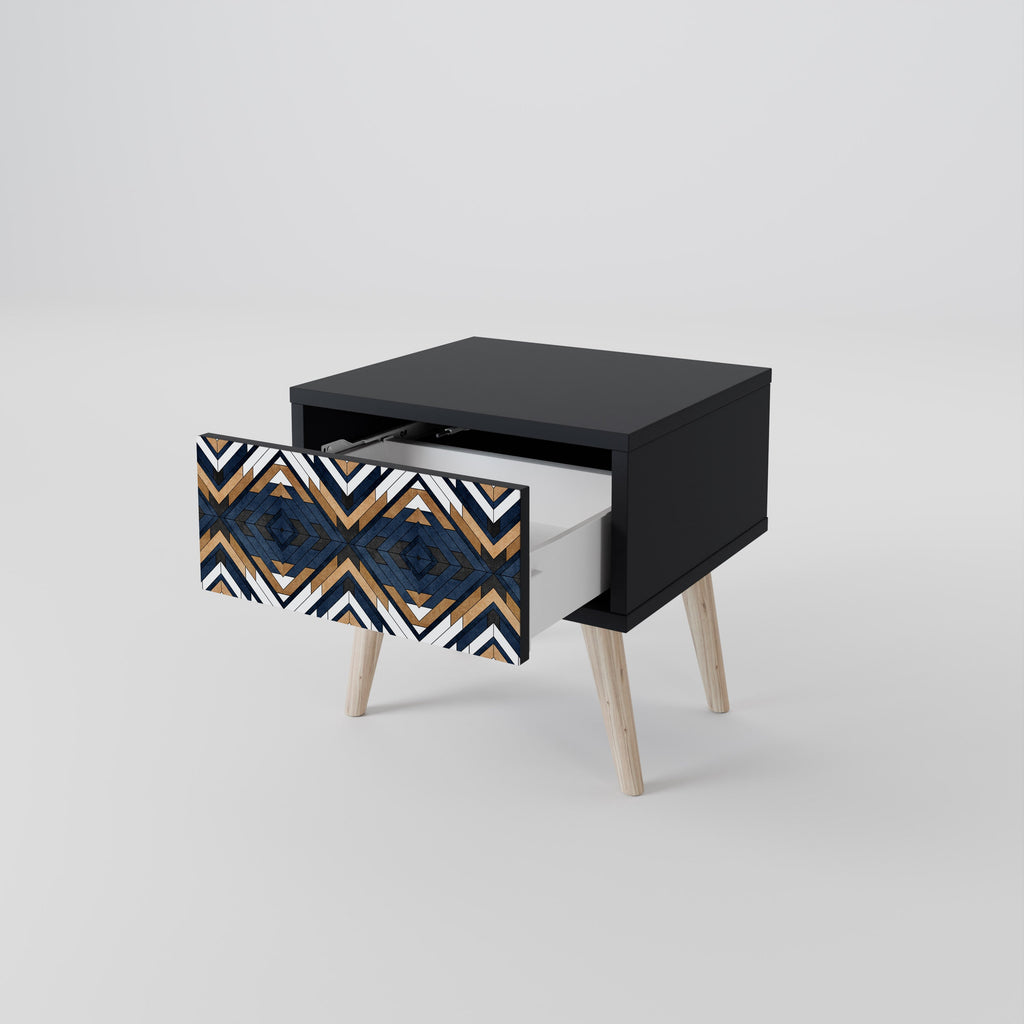 ARTIFUL GEOMETRI Nattduksbord i svart finish