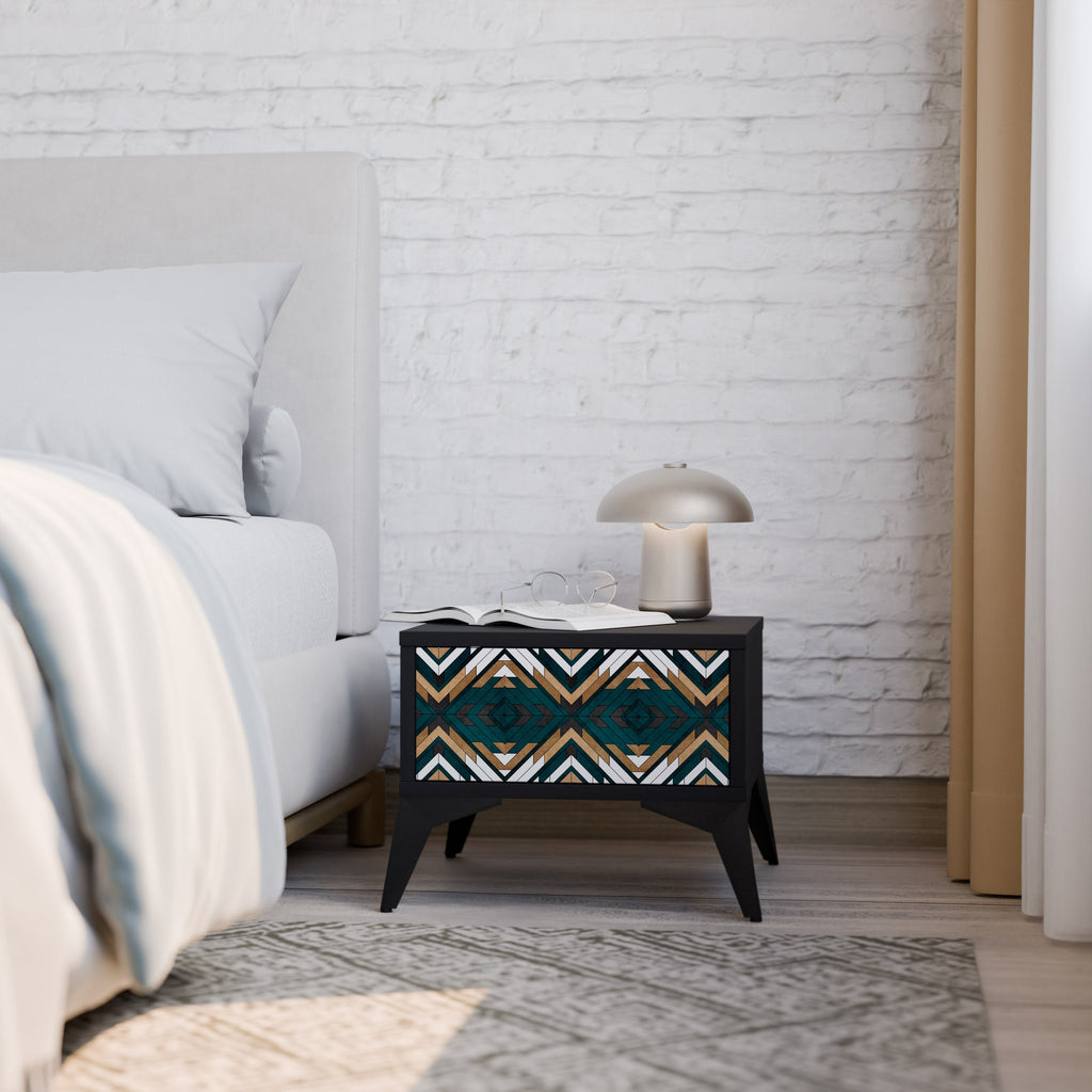 ARTISTIC GEOMETRI Nattduksbord i svart finish