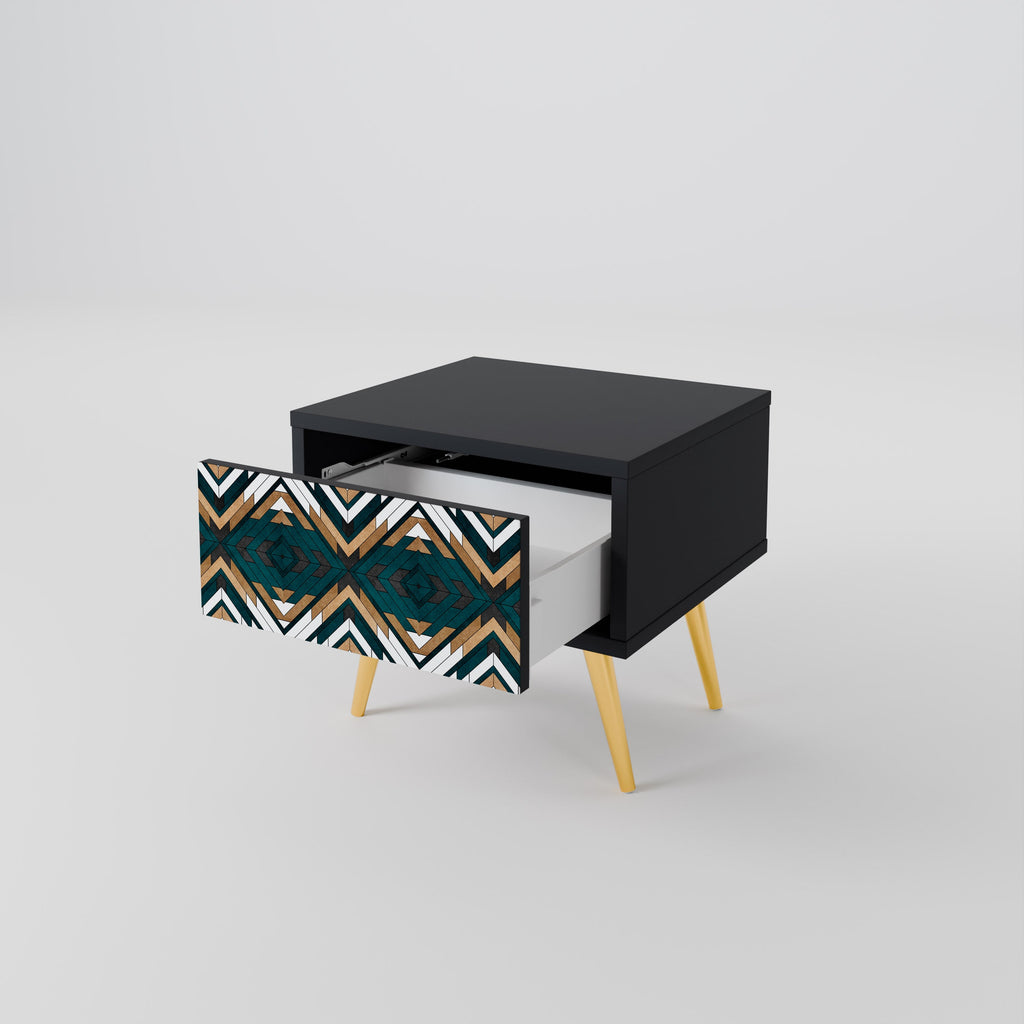 ARTISTIC GEOMETRI Nattduksbord i svart finish