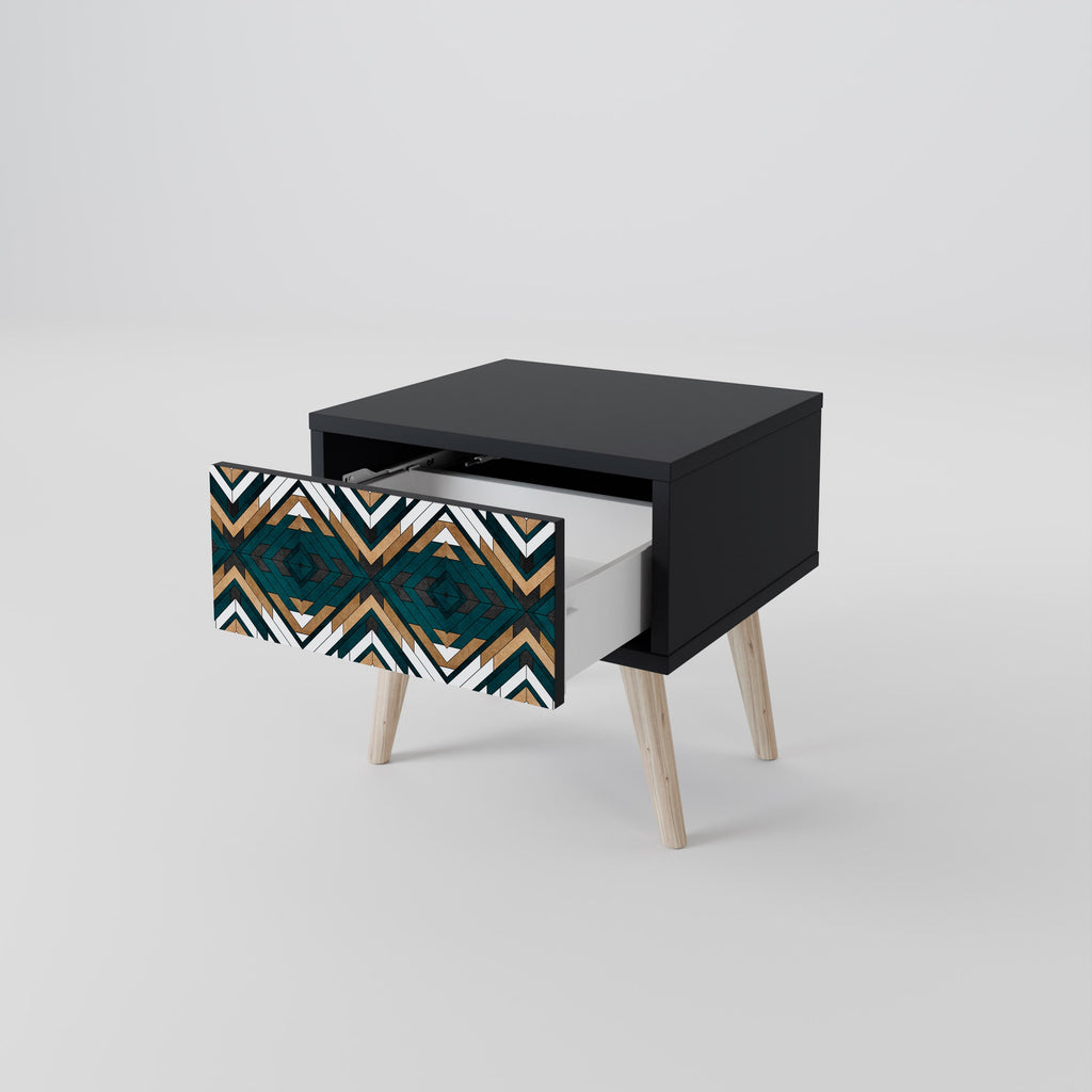 ARTISTIC GEOMETRI Nattduksbord i svart finish
