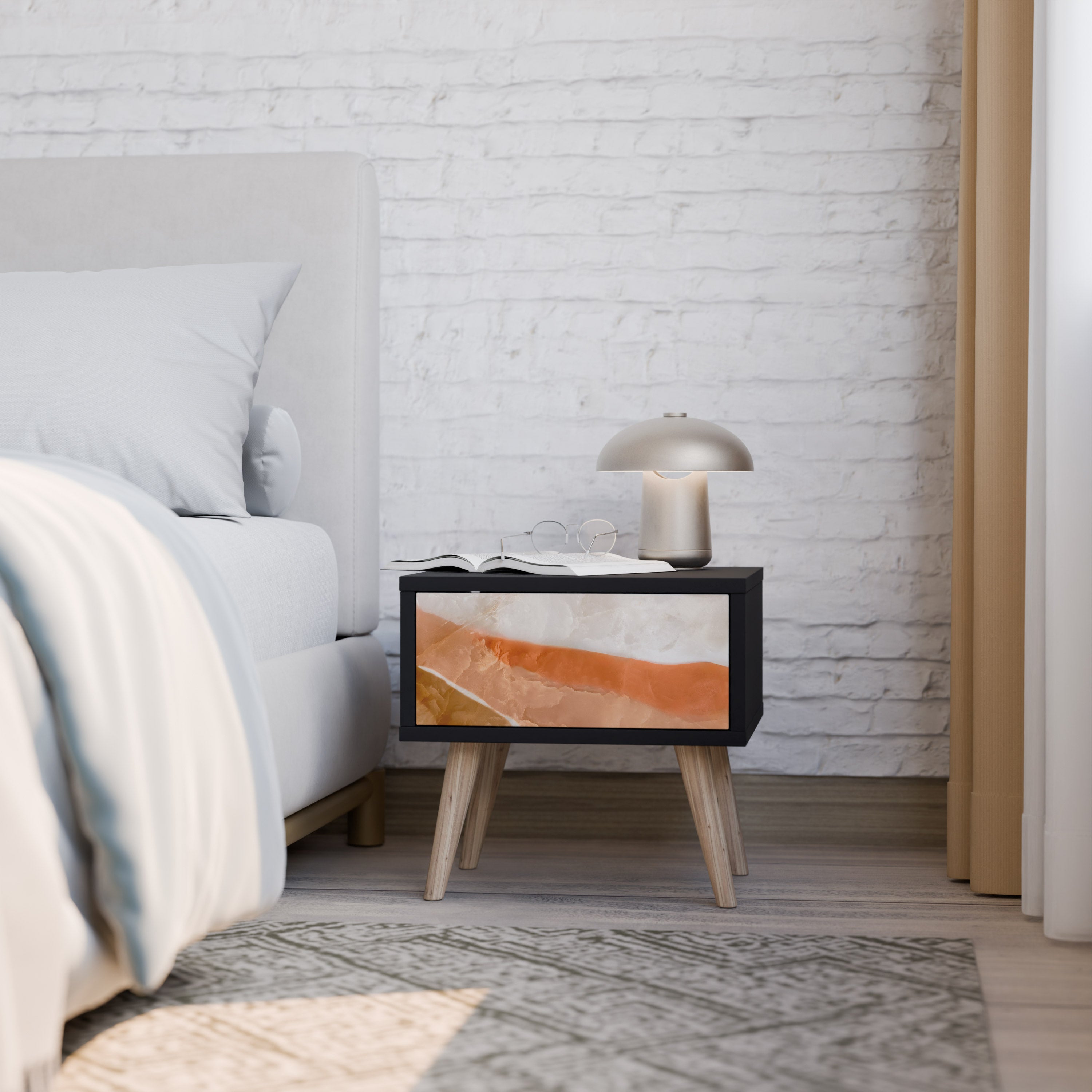 SANDHILLS SPLENDOUR Nattduksbord i svart finish