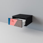 GLAMOROUS STRIPE Nightstand in Black Finish