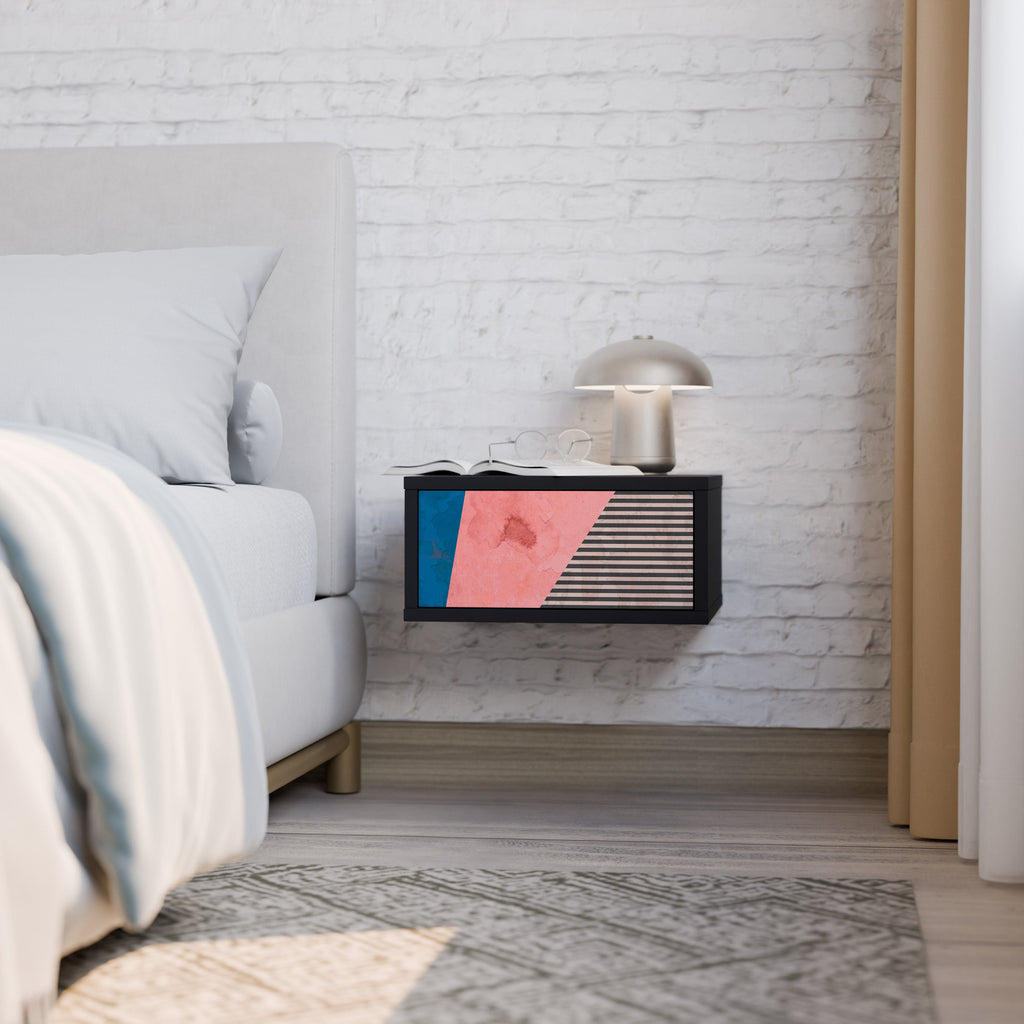 GLAMOROUS STRIPE nattduksbord i svart finish