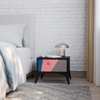 GLAMOROUS STRIPE Nightstand in Black Finish