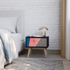 GLAMOROUS STRIPE Nightstand in Black Finish