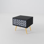 GRAPHITE EYES Nightstand in Black Finish